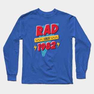 Rad Since 1982 // Retro Memphis Style 90s Nostalgia Long Sleeve T-Shirt